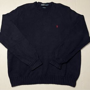 Polo Ralph Lauren Sweatshirt Mens Extra Large Blue Red Pony Rugby Casual Preppy